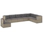 vidaXL 8-tlg. Garten-Lounge-Set mit Kissen Grau Poly Rattan vidaXL 8-tlg. Garten-Lounge-Set mit Kissen Grau Poly Rattan