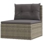 vidaXL 9-tlg. Garten-Lounge-Set mit Kissen Grau Poly Rattan vidaXL 9-tlg. Garten-Lounge-Set mit Kissen Grau Poly Rattan