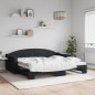 vidaXL Tagesbett Ausziehbar Schwarz 90x200 cm Stoff vidaXL Tagesbett Ausziehbar Schwarz 90x200 cm Stoff