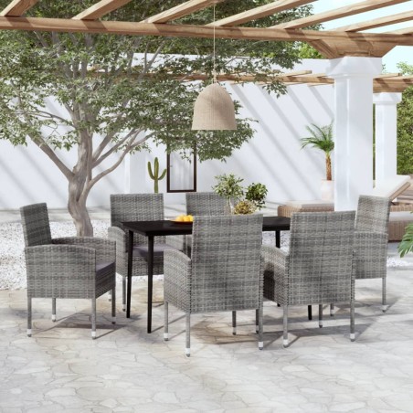 vidaXL 7-tlg. Garten-Essgruppe Anthrazit