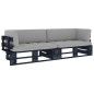 vidaXL 2-Sitzer-Palettensofa Schwarz Imprägniertes Kiefernholz vidaXL 2-Sitzer-Palettensofa Schwarz Imprägniertes Kiefernholz