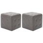 vidaXL Pouf 2 Stk. Grau 30x30x30 cm Kunstleder vidaXL Pouf 2 Stk. Grau 30x30x30 cm Kunstleder