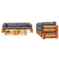 vidaXL 6-tlg. Garten-Lounge-Set aus Paletten mit Grauen Kissen Holz vidaXL 6-tlg. Garten-Lounge-Set aus Paletten mit Grauen Kissen Holz