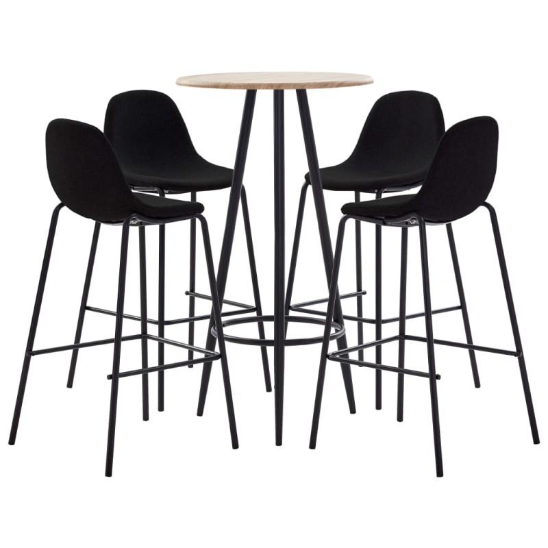 5-tlg. Bar-Set Stoff Schwarz 5-tlg. Bar-Set Stoff Schwarz