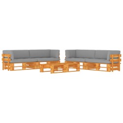 vidaXL 6-tlg. Paletten-Lounge-Set Honigbraun Imprägniertes Kiefernholz