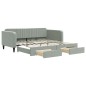 vidaXL Tagesbett Ausziehbar mit Schubladen Hellgrau 100x200 cm Samt vidaXL Tagesbett Ausziehbar mit Schubladen Hellgrau 100x200 cm Samt