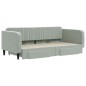 vidaXL Tagesbett Ausziehbar mit Schubladen Hellgrau 100x200 cm Samt vidaXL Tagesbett Ausziehbar mit Schubladen Hellgrau 100x200 cm Samt