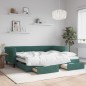 vidaXL Tagesbett Ausziehbar mit Schubladen Dunkelgrün 90x200 cm Samt vidaXL Tagesbett Ausziehbar mit Schubladen Dunkelgrün 90x200 cm Samt