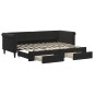 vidaXL Tagesbett Ausziehbar mit Schubladen Schwarz 80x200 cm Samt vidaXL Tagesbett Ausziehbar mit Schubladen Schwarz 80x200 cm Samt