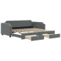 vidaXL Tagesbett Ausziehbar mit Schubladen Dunkelgrau 100x200 cm Stoff vidaXL Tagesbett Ausziehbar mit Schubladen Dunkelgrau 100x200 cm Stoff