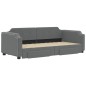 vidaXL Tagesbett Ausziehbar mit Schubladen Dunkelgrau 100x200 cm Stoff vidaXL Tagesbett Ausziehbar mit Schubladen Dunkelgrau 100x200 cm Stoff