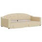 vidaXL Tagesbett Ausziehbar mit Schubladen Creme 90x200 cm Stoff vidaXL Tagesbett Ausziehbar mit Schubladen Creme 90x200 cm Stoff