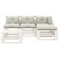 vidaXL 5-tlg. Garten-Lounge-Set Paletten mit Kissen in Beige Holz vidaXL 5-tlg. Garten-Lounge-Set Paletten mit Kissen in Beige Holz
