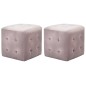 vidaXL Pouf 2 Stk. Rosa 30x30x30 cm Samtstoff vidaXL Pouf 2 Stk. Rosa 30x30x30 cm Samtstoff
