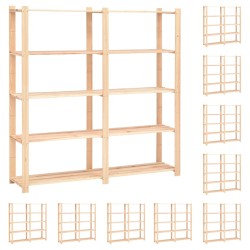 Lagerregale 5 Böden 10 Stk 170x38x170cm Massivholz Kiefer 500kg