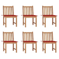 vidaXL Gartenstühle 6 Stk. mit Kissen Massivholz Teak