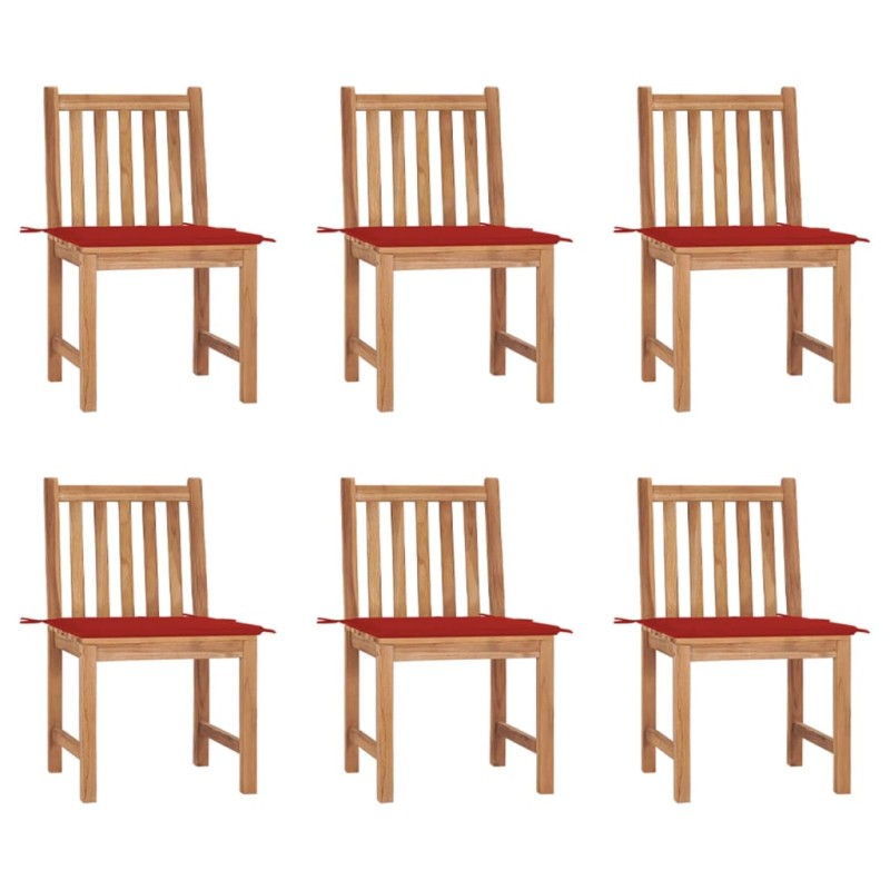 vidaXL Gartenstühle 6 Stk. mit Kissen Massivholz Teak vidaXL Gartenstühle 6 Stk. mit Kissen Massivholz Teak
