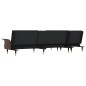 vidaXL Schlafsofa in L-Form Schwarz 279x140x70 cm Samt vidaXL Schlafsofa in L-Form Schwarz 279x140x70 cm Samt