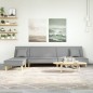 vidaXL Schlafsofa in L-Form Hellgrau 255x140x70 cm Stoff vidaXL Schlafsofa in L-Form Hellgrau 255x140x70 cm Stoff