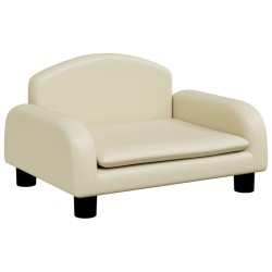 vidaXL Kindersofa Creme 50x40x30 cm Kunstleder