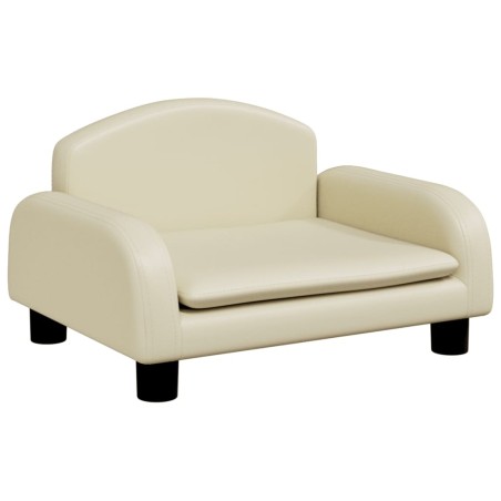 vidaXL Kindersofa Creme 50x40x30 cm Kunstleder
