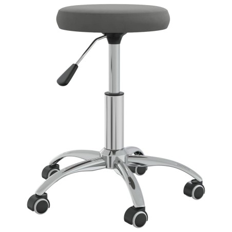 vidaXL Massagehocker Samt Dunkelgrau