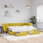 vidaXL Tagesbett Ausziehbar mit Schubladen Gelb 80x200 cm Samt vidaXL Tagesbett Ausziehbar mit Schubladen Gelb 80x200 cm Samt