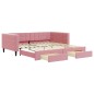 vidaXL Tagesbett Ausziehbar mit Schubladen Rosa 100x200 cm Samt vidaXL Tagesbett Ausziehbar mit Schubladen Rosa 100x200 cm Samt