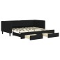 vidaXL Tagesbett Ausziehbar mit Schubladen Schwarz 90x190 cm Samt vidaXL Tagesbett Ausziehbar mit Schubladen Schwarz 90x190 cm Samt