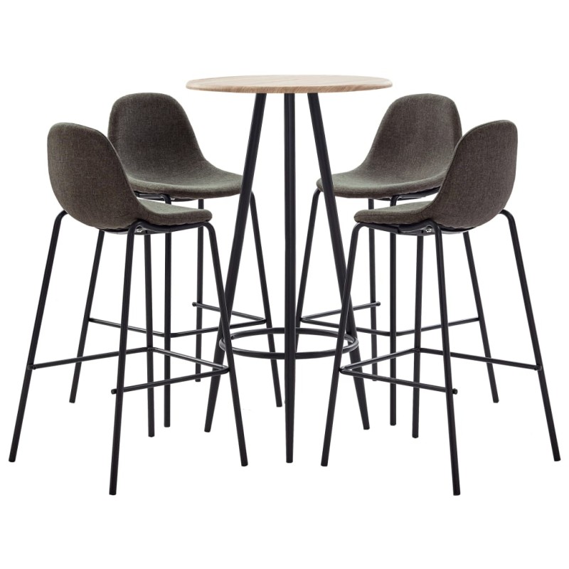 5-tlg. Bar-Set Stoff Dunkelgrau 5-tlg. Bar-Set Stoff Dunkelgrau