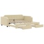 vidaXL Tagesbett Ausziehbar mit Schubladen Creme 80x200 cm Stoff vidaXL Tagesbett Ausziehbar mit Schubladen Creme 80x200 cm Stoff