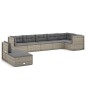 vidaXL 8-tlg. Garten-Lounge-Set mit Kissen Grau Poly Rattan vidaXL 8-tlg. Garten-Lounge-Set mit Kissen Grau Poly Rattan