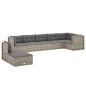 vidaXL 8-tlg. Garten-Lounge-Set mit Kissen Grau Poly Rattan vidaXL 8-tlg. Garten-Lounge-Set mit Kissen Grau Poly Rattan