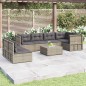 vidaXL 7-tlg. Garten-Lounge-Set mit Kissen Grau Poly Rattan vidaXL 7-tlg. Garten-Lounge-Set mit Kissen Grau Poly Rattan