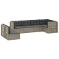 vidaXL 7-tlg. Garten-Lounge-Set mit Kissen Grau Poly Rattan vidaXL 7-tlg. Garten-Lounge-Set mit Kissen Grau Poly Rattan