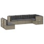 vidaXL 7-tlg. Garten-Lounge-Set mit Kissen Grau Poly Rattan vidaXL 7-tlg. Garten-Lounge-Set mit Kissen Grau Poly Rattan