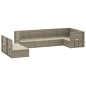 vidaXL 7-tlg. Garten-Lounge-Set mit Kissen Grau Poly Rattan vidaXL 7-tlg. Garten-Lounge-Set mit Kissen Grau Poly Rattan