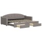 vidaXL Tagesbett Ausziehbar mit Schubladen Taupe 80x200 cm Stoff vidaXL Tagesbett Ausziehbar mit Schubladen Taupe 80x200 cm Stoff