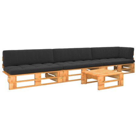 vidaXL 4-tlg. Paletten-Lounge-Set Honigbraun Imprägniertes Kiefernholz