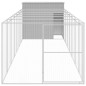 vidaXL Hundehütte mit Auslauf Hellgrau 214x865x181 cm Verzinkter Stahl vidaXL Hundehütte mit Auslauf Hellgrau 214x865x181 cm Verzinkter Stahl