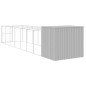 vidaXL Hundehütte mit Auslauf Hellgrau 214x865x181 cm Verzinkter Stahl vidaXL Hundehütte mit Auslauf Hellgrau 214x865x181 cm Verzinkter Stahl