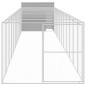 vidaXL Hundehütte mit Auslauf Hellgrau 214x1273x181cm Verzinkter Stahl vidaXL Hundehütte mit Auslauf Hellgrau 214x1273x181cm Verzinkter Stahl