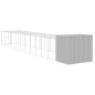 vidaXL Hundehütte mit Auslauf Hellgrau 214x1273x181cm Verzinkter Stahl vidaXL Hundehütte mit Auslauf Hellgrau 214x1273x181cm Verzinkter Stahl