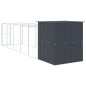 vidaXL Hundehütte mit Auslauf Anthrazit 165x659x181cm Verzinkter Stahl vidaXL Hundehütte mit Auslauf Anthrazit 165x659x181cm Verzinkter Stahl