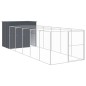 vidaXL Hundehütte mit Auslauf Anthrazit 214x661x181cm Verzinkter Stahl vidaXL Hundehütte mit Auslauf Anthrazit 214x661x181cm Verzinkter Stahl