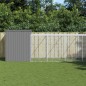 vidaXL Hundehütte mit Auslauf Hellgrau 214x865x181 cm Verzinkter Stahl vidaXL Hundehütte mit Auslauf Hellgrau 214x865x181 cm Verzinkter Stahl