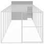 vidaXL Hundehütte mit Auslauf Hellgrau 214x865x181 cm Verzinkter Stahl vidaXL Hundehütte mit Auslauf Hellgrau 214x865x181 cm Verzinkter Stahl