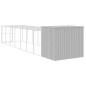 vidaXL Hundehütte mit Auslauf Hellgrau 214x865x181 cm Verzinkter Stahl vidaXL Hundehütte mit Auslauf Hellgrau 214x865x181 cm Verzinkter Stahl