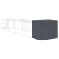 vidaXL Hundehütte mit Auslauf Anthrazit 214x1069x181 cm Stahl Verzinkt vidaXL Hundehütte mit Auslauf Anthrazit 214x1069x181 cm Stahl Verzinkt