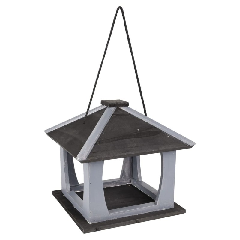 FLAMINGO Vogel-Futterhaus Kory Holz Grau und Schwarz FLAMINGO Vogel-Futterhaus Kory Holz Grau und Schwarz